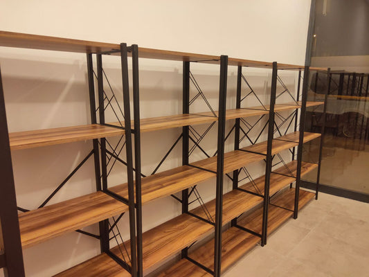 Metal Raf Besli Kitaplık Çok Amaçlı Raf