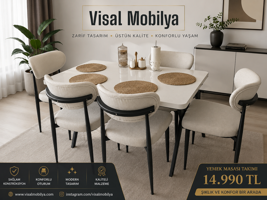 Sabit Mdf Masa Sandalye Takımı