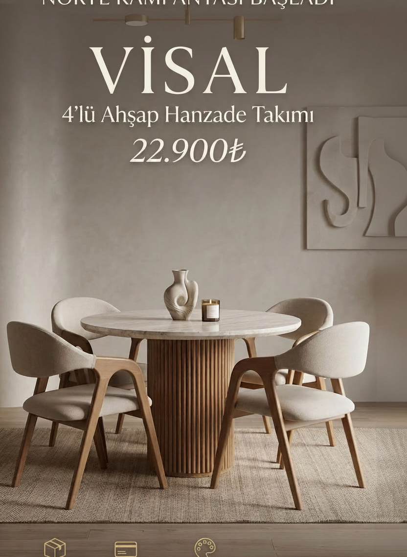 4lü Ahşap Hanzade Takım