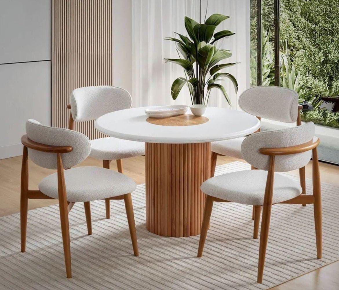 Ahşap Yuvarlak Masa Polo Takım